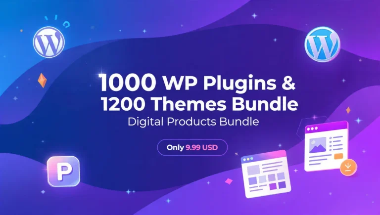 1000+ WordPress Plugins & 1200+ Premium Themes Mega Bundle – Digital Products Collection